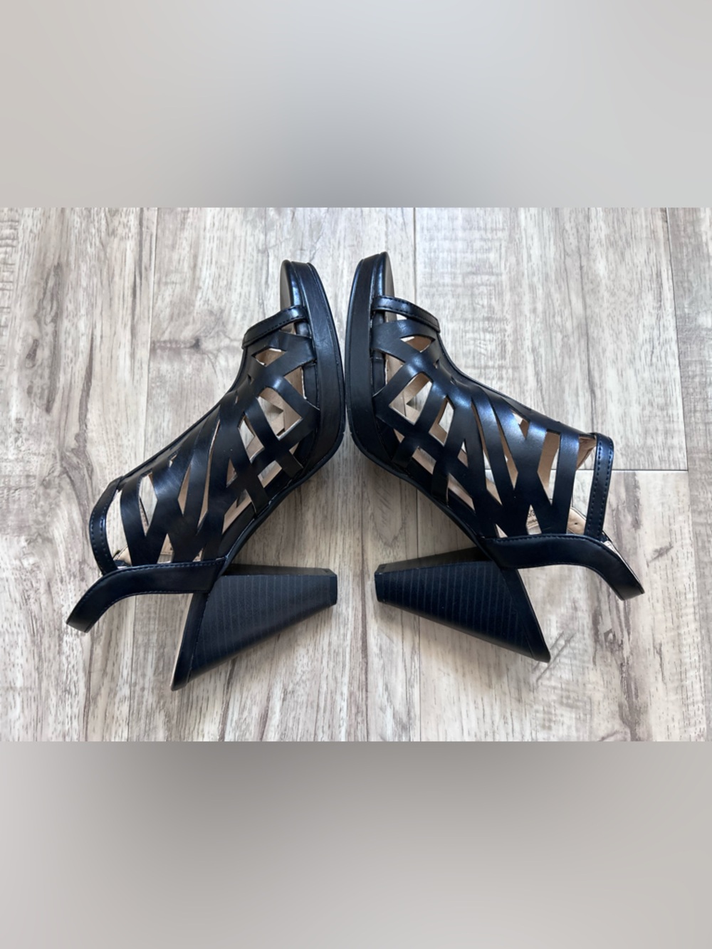 Chinese Laundry perp toe Black Cutout Slingback High Heel Sandals sexy date - Picture 5 of 8